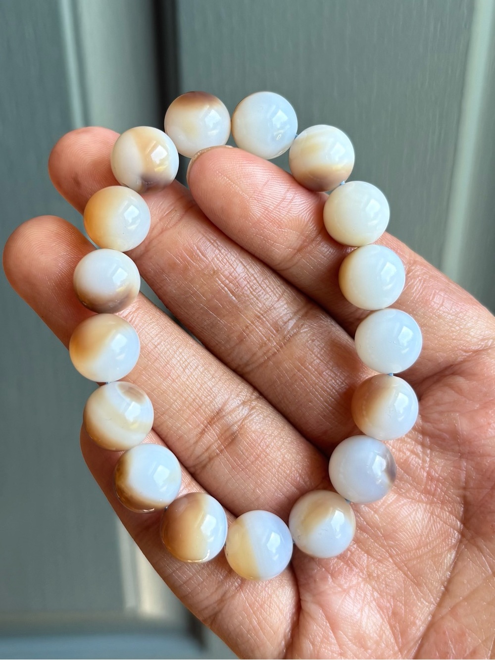 Montana Agate Crystal Bracelet 12mm - Picture 3 of 7
